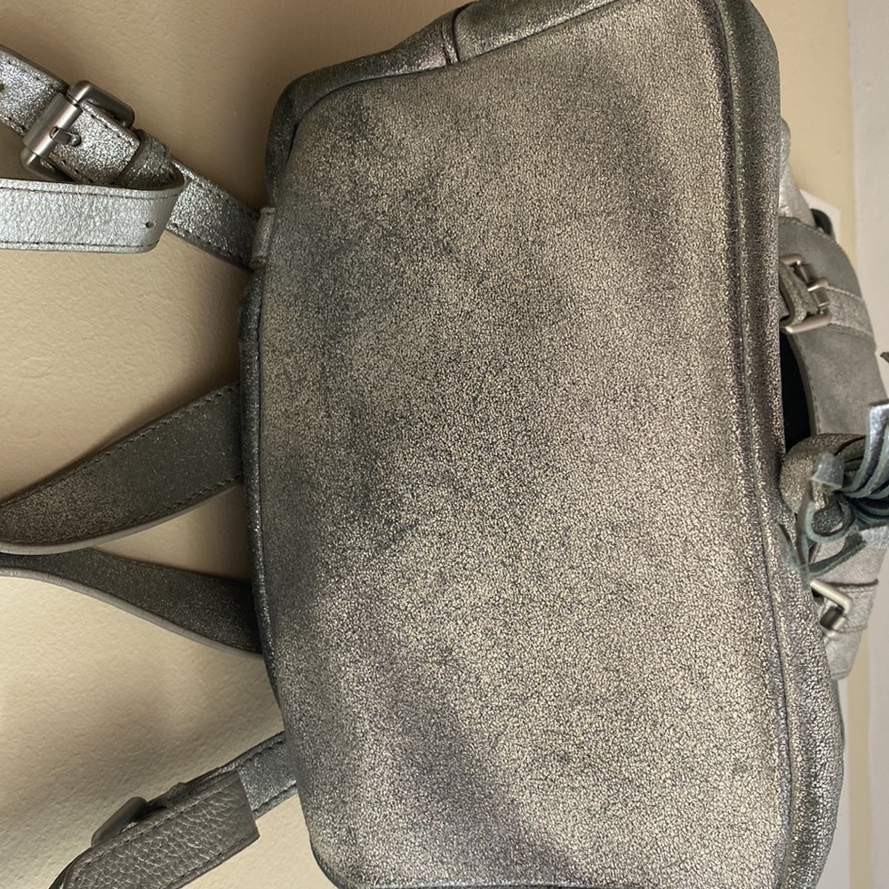 Boden Small Metallic Silver Backpack - image 2
